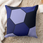 黒と青の六角パターン クッション (ブランケット)