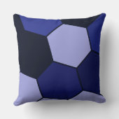 黒と青の六角パターン クッション (裏面)