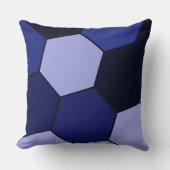 黒と青の六角パターン クッション (正面)