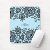 黒と青の円のパターン マウスパッド (マウス)