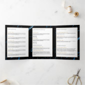 黒と青の大理石サロンまたは製品パンフレット 三つ折りカード (内部)