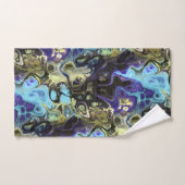 黒と青の大理石絞り染め バスタオルセット (ハンドタオル)