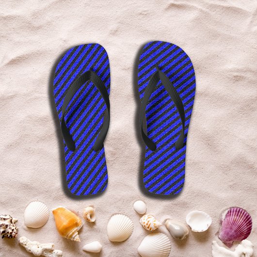 黒と青の対角ストライプビーチサンダル ビーチサンダル