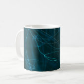 黒と青の抽象芸術絵画 コーヒーマグカップ (正面左)