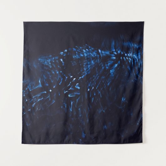 黒と青の抽象芸術絵画 タペストリー (正面)