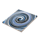 黒と青の旋回パターン タイル (側面)