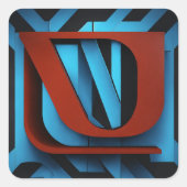 黒と青の背景にNetflixの激しいロゴ –  スクエアシール (正面)