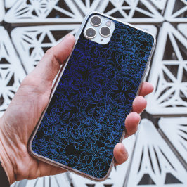 黒と青の花のパタユニークーン Case-Mate iPhone 14 PRO MAXケース