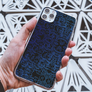 黒と青の花のパタユニークーン Case-Mate iPhone 14 PRO MAXケース