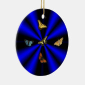 黒と青の虹の蝶 セラミックオーナメント (右)