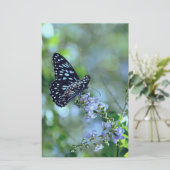 黒と青の蝶 便箋 (スタンド正面)