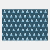 黒と青の青いクリスマスツリー ラッピングペーパーシート (正面2)