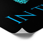 黒と青の馬&ライダーポスター。 ポスター (角)