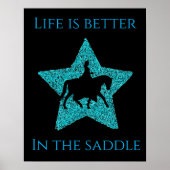 黒と青の馬&ライダーポスター。 ポスター (正面)