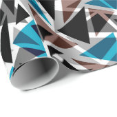 黒と青、ポリゴン、抽象芸術、ジオメトリ ラッピングペーパー (ロールコーナー)