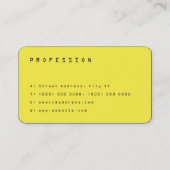 黒と黄のミニマリモダンスト名刺 名刺 (裏面)