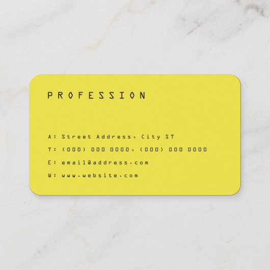 黒と黄のミニマリモダンスト名刺 名刺 (裏面)