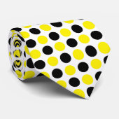 黒と黄の水玉模様 ネクタイ (ロール)