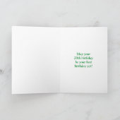 黒と黄ストライプの色「20」、20誕生日+名前 カード (内部)