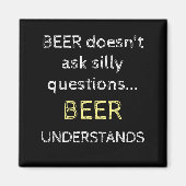 黒と黄色と白とビール引用文 マグネット (正面)