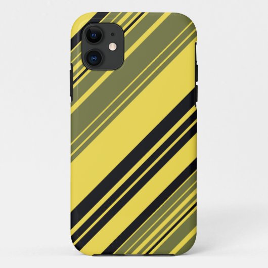 黒と黄色ののパタストライプーンをシームレスに Case-Mate iPhoneケース (裏面)
