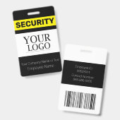 黒と黄色のカスタムロゴセキュリティガードID バッジ (表裏)