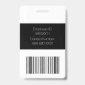 黒と黄色のカスタムロゴセキュリティガードID バッジ (裏面)