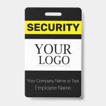 黒と黄色のカスタムロゴセキュリティガードID