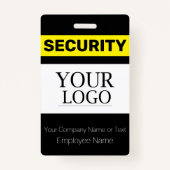 黒と黄色のカスタムロゴセキュリティガードID バッジ (正面)