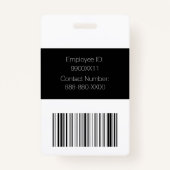 黒と黄色のカスタム写真セキュリティガードID バッジ (裏面)