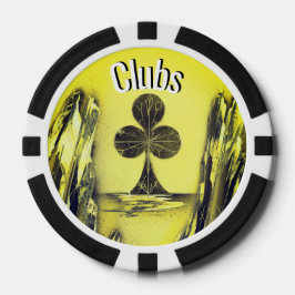 黒と黄色のクラブポーカーチップ ポーカーチップ