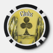 黒と黄色のクラブポーカーチップ ポーカーチップ (裏面)
