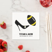 黒と黄色のサッカーカスタムウェディングナプキン スタンダードカクテルナプキン (インサイチュ)