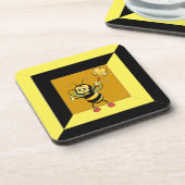 黒と黄色のジオメトリック形状の（昆虫）マルハナバチ コースター (左側)