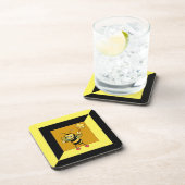 黒と黄色のジオメトリック形状の（昆虫）マルハナバチ コースター (右側)