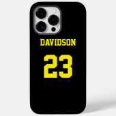 黒と黄色のジャージーの名前番号 Case-Mate iPhoneケース (裏面)