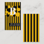 黒と黄色のストライプと点 コーリングカード (正面/裏面)