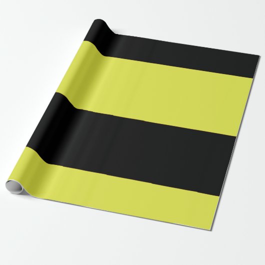 黒と黄色のストライプ ラッピングペーパー (アンロールド)