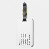 黒と黄色のストライプ+名パーソナライズされた前 ラゲッジタグ (裏面縦)