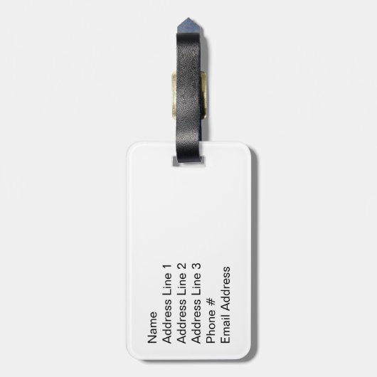 黒と黄色のストライプ+名パーソナライズされた前 ラゲッジタグ (裏面縦)