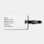 黒と黄色のストライプ+名パーソナライズされた前 ラゲッジタグ (裏面横)