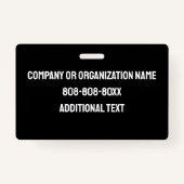 黒と黄色のセキュリティとカスタムロゴID バッジ (裏面)