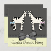 黒と黄色のゼブラジェンダーの表示 招待状 (正面/裏面)