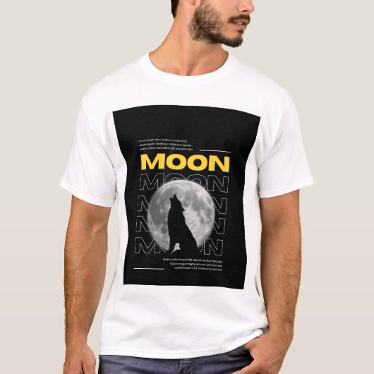 黒と黄色のダークムーンTシャツ Tシャツ (正面)