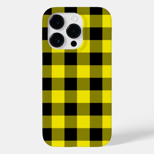 黒と黄色のチェック柄iPhoneケース Case-Mate iPhoneケース (裏面)