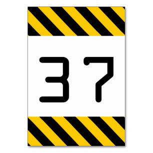 黒と黄色のテーストライプのブルカード テーブルナンバー