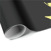 黒と黄色のデイジー ラッピングペーパー (ロールコーナー)