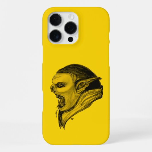 黒と黄色のデザインのトロル iPhoneケース (裏面)