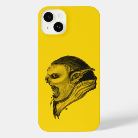 黒と黄色のデザインのトロール iPhoneケース (裏面)