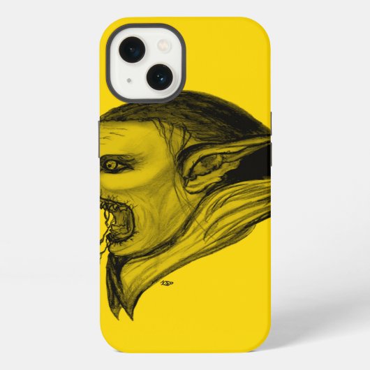 黒と黄色のトラールデザイン iPhoneケース (裏面)